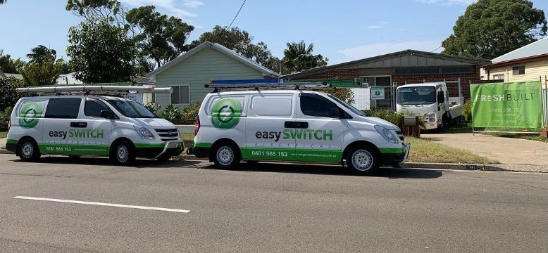 The Easy Switch Electrical vans on a job site