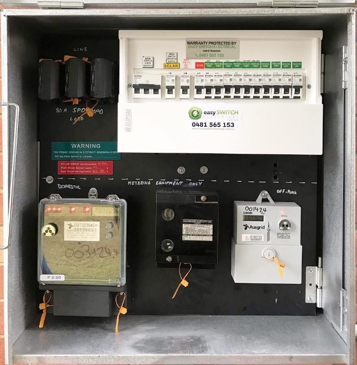 A switchboard with an electrical fault repaired by Easy Switch Electrical