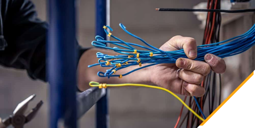A commercial business being rewired