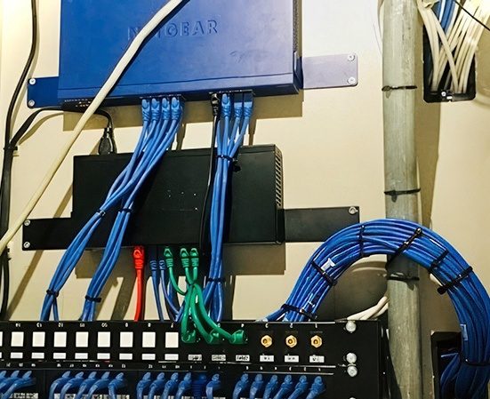 Commercial network data cabling installation