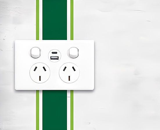 A PowerPoint on a white plaster wall background