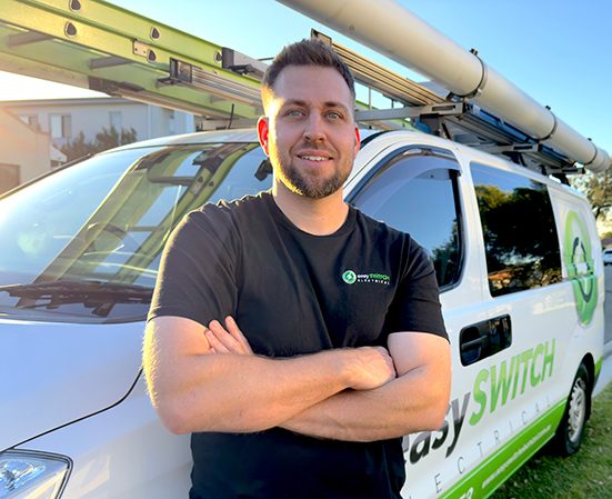 Rick from Easy Switch Electrical ready to install an EV charger