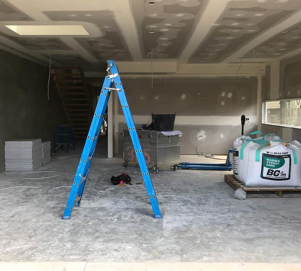 A rewiring job being done for a home renovation