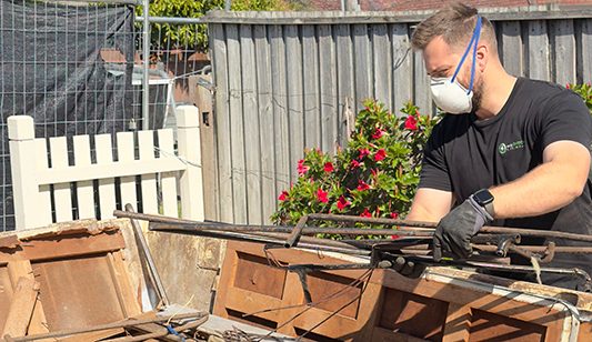 Our electrician rewiring a house in Caringbah